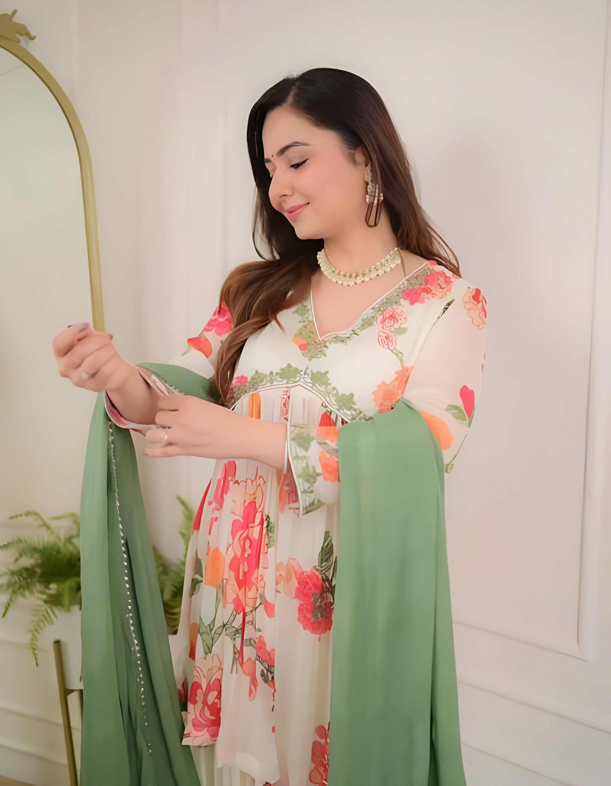 Noori Modest Kurti With Dupatta and Sharara