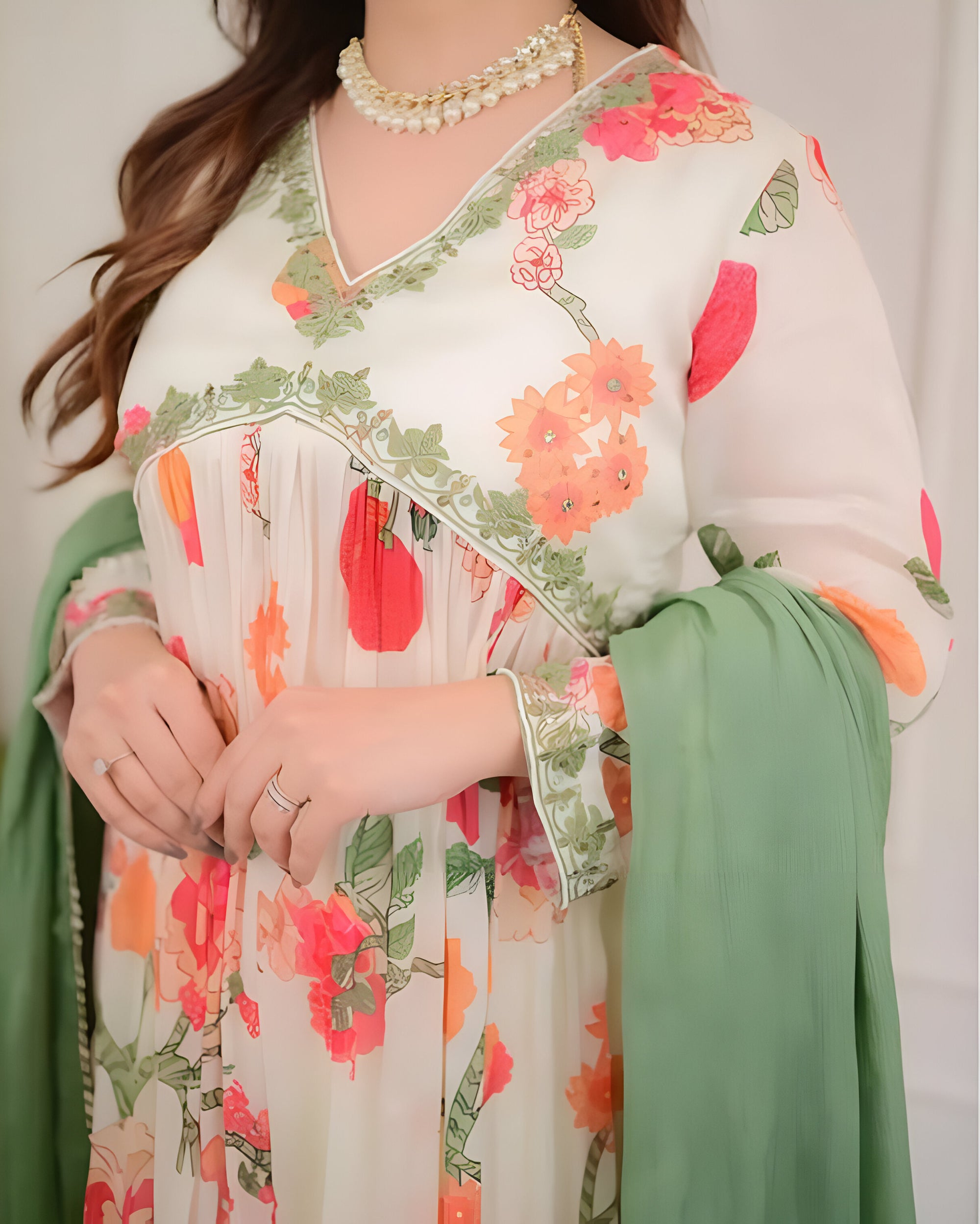 Noori Modest Kurti With Dupatta and Sharara