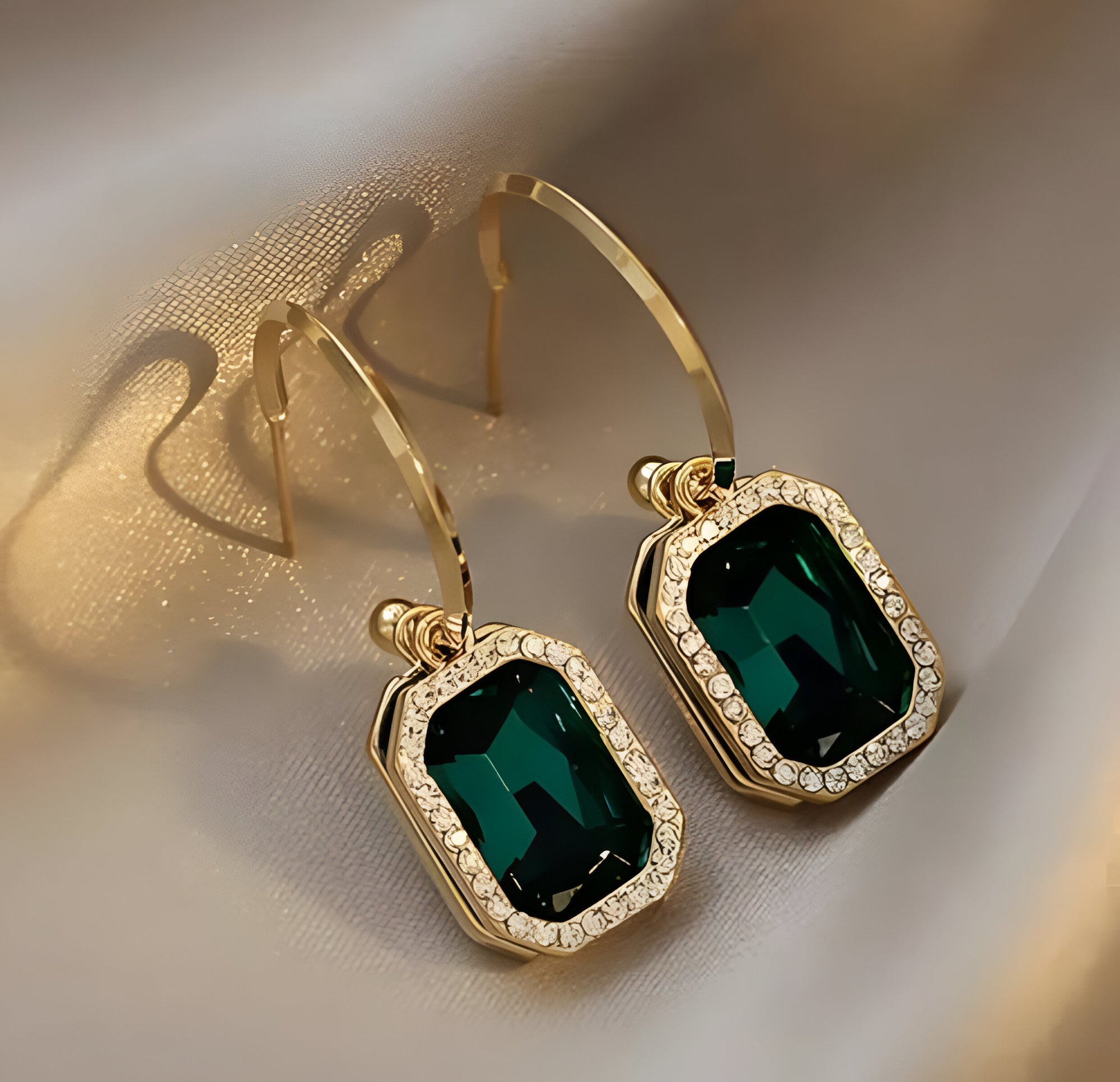 Emerald Elegance Drop Earrings
