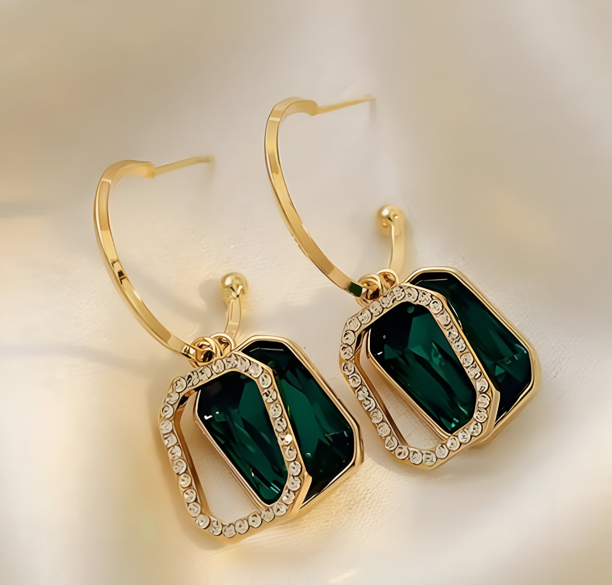 Emerald Elegance Drop Earrings