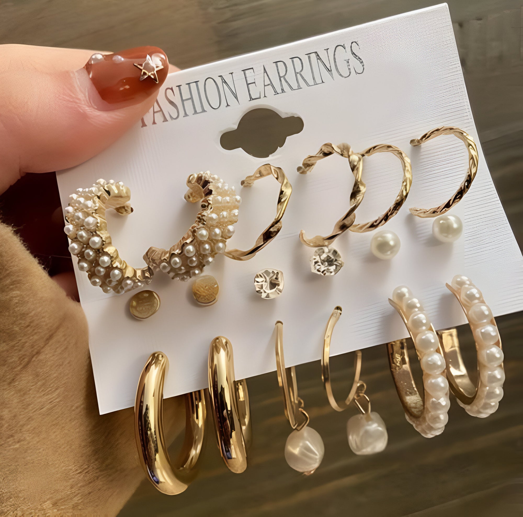 Golden Luxe Earring Set – 9-in-1 Elegance