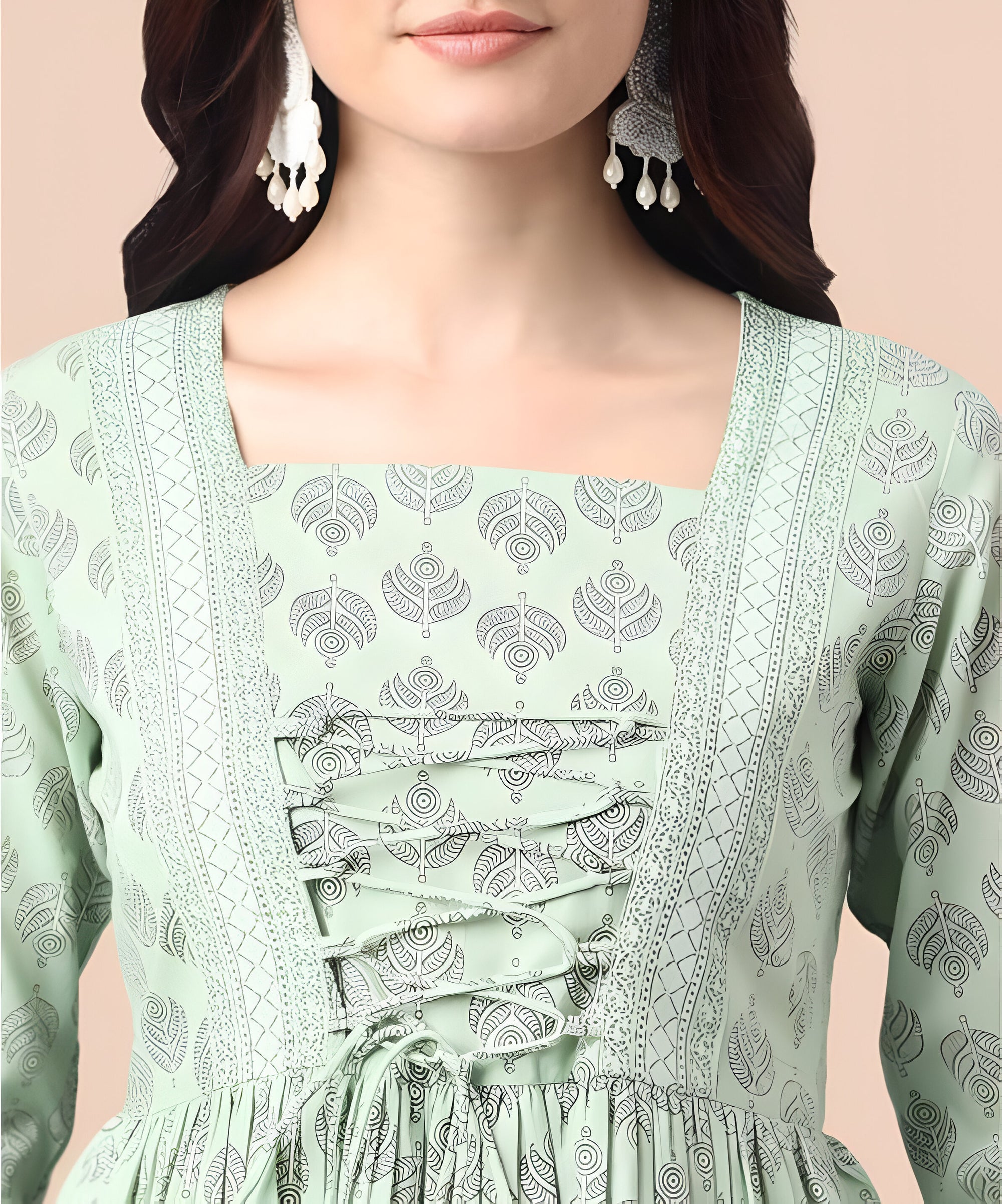 Noori Mint Green Peplum Top – Fresh, Feminine & Flowy