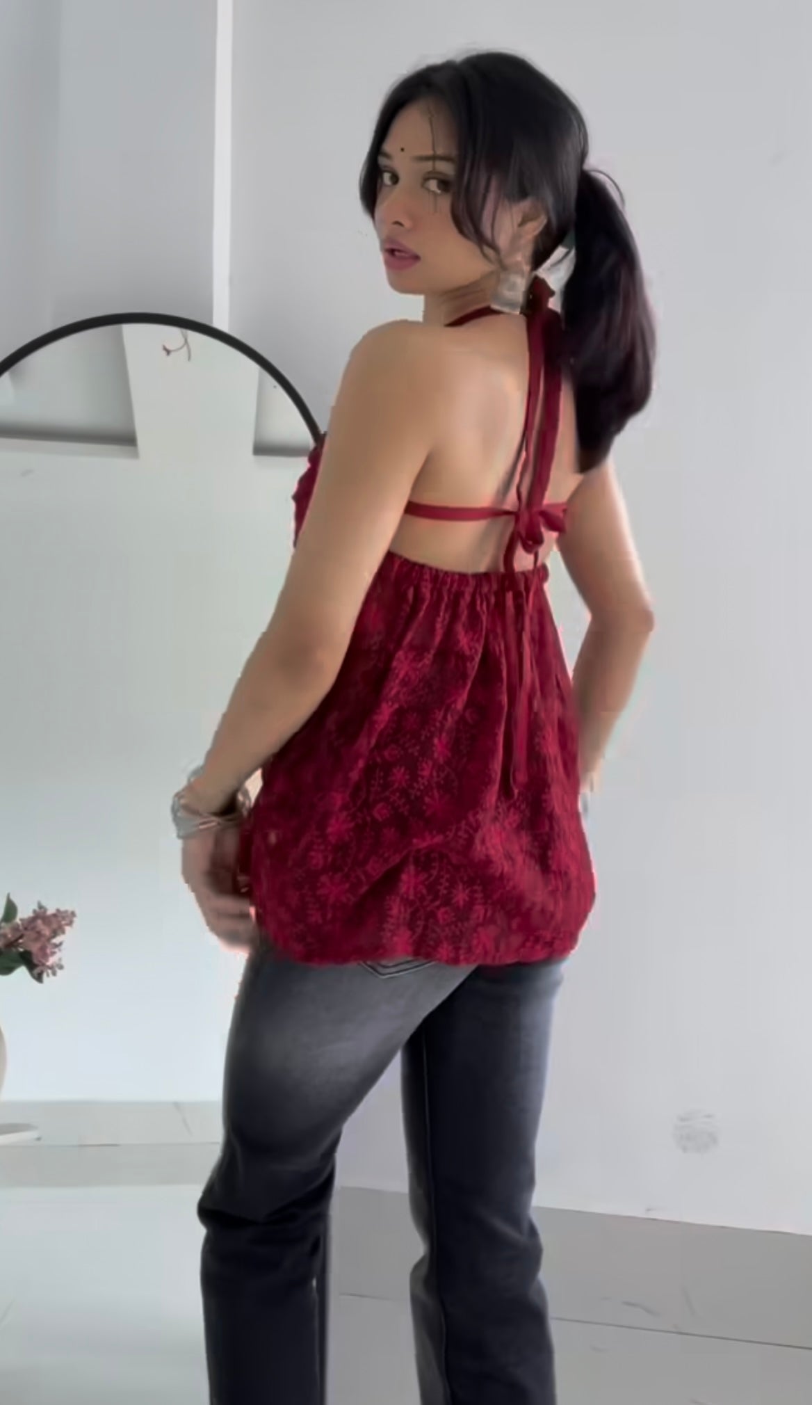 Noori Red Halter Neck Top – Bold, Breezy, Beautiful