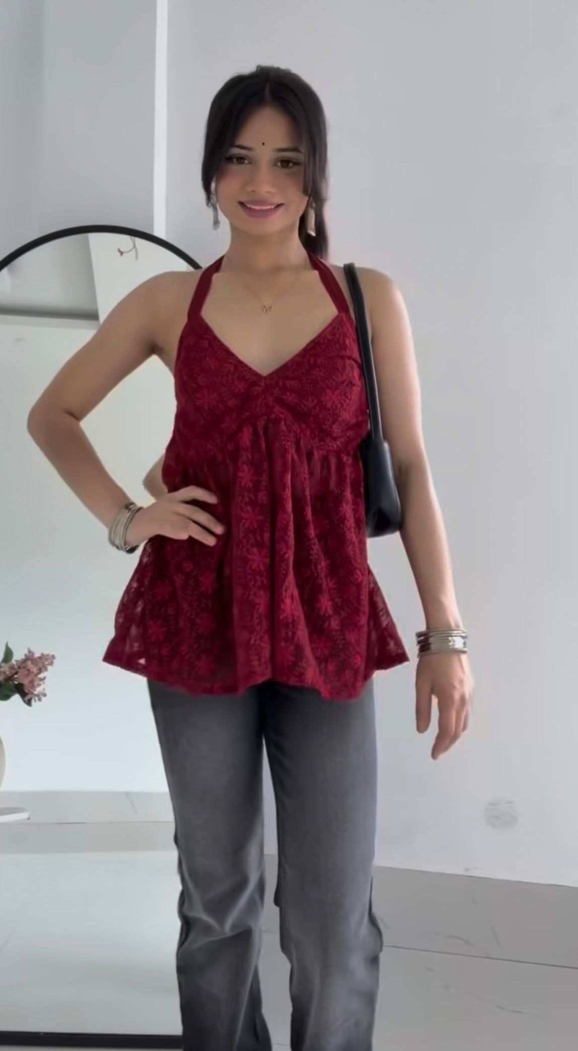 Noori Red Halter Neck Top – Bold, Breezy, Beautiful